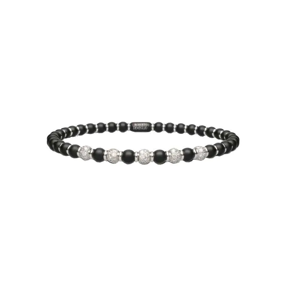 Diamond and Black Ceramic Sfera Bracelet