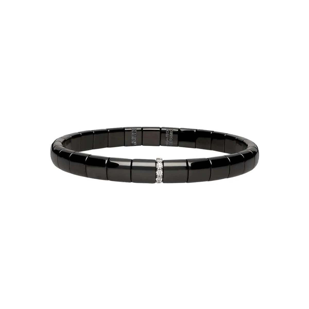 Diamond and Polished Black Ceramic Pura Bracelet
