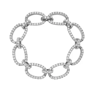 Diamond Oval Link Bracelet