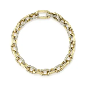 Diamond Paper Clip Link Bracelet