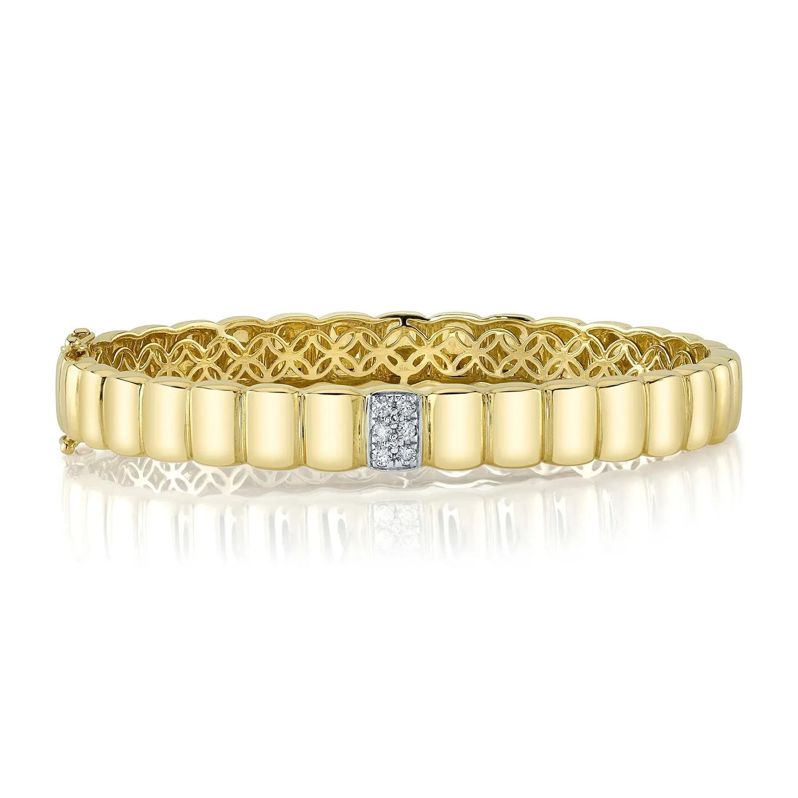 Diamond Station Hinged Bangle