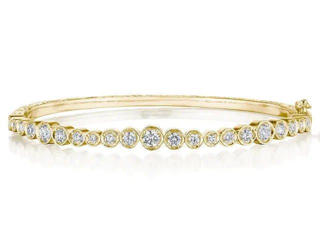 Diamond Wave Bangle Bracelet