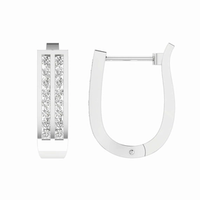 Diamond Huggie Earrings With 0.50ct Diamonds In 9K White Gold