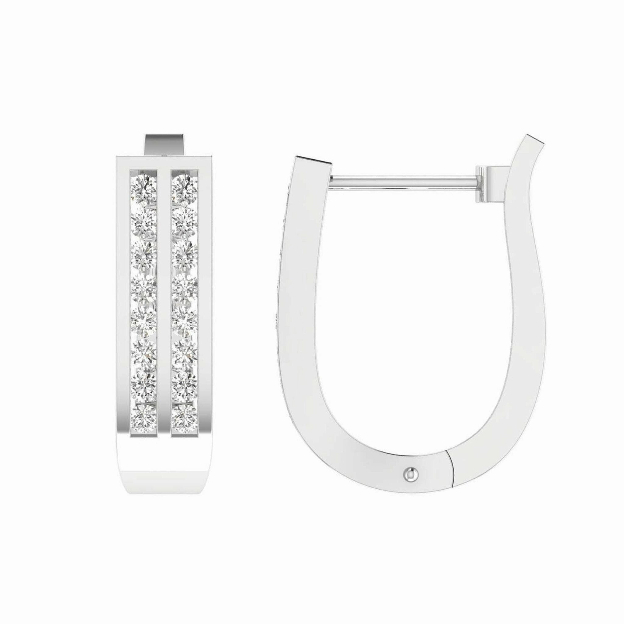 Diamond Huggie Earrings With 0.50ct Diamonds In 9K White Gold