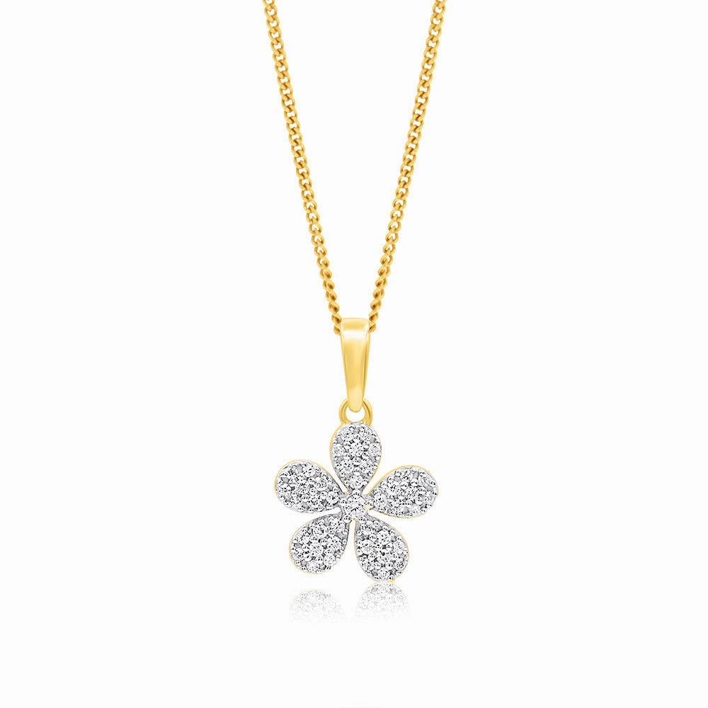 Diamond Pendant in 9ct Yellow Gold