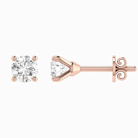 Diamond Stud Earrings With 0.08ct Diamonds In 9K Rose Gold