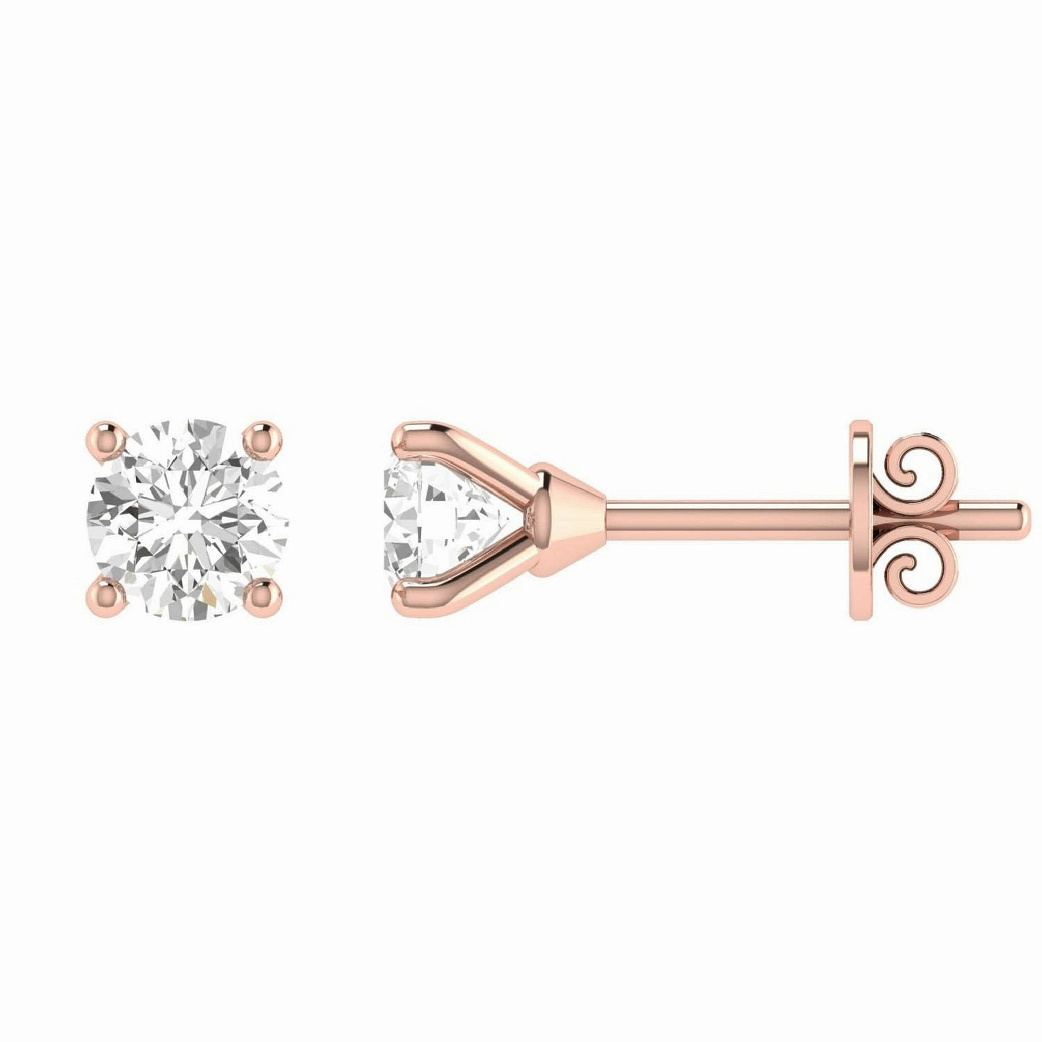 Diamond Stud Earrings With 0.30ct Diamonds In 18K Rose Gold
