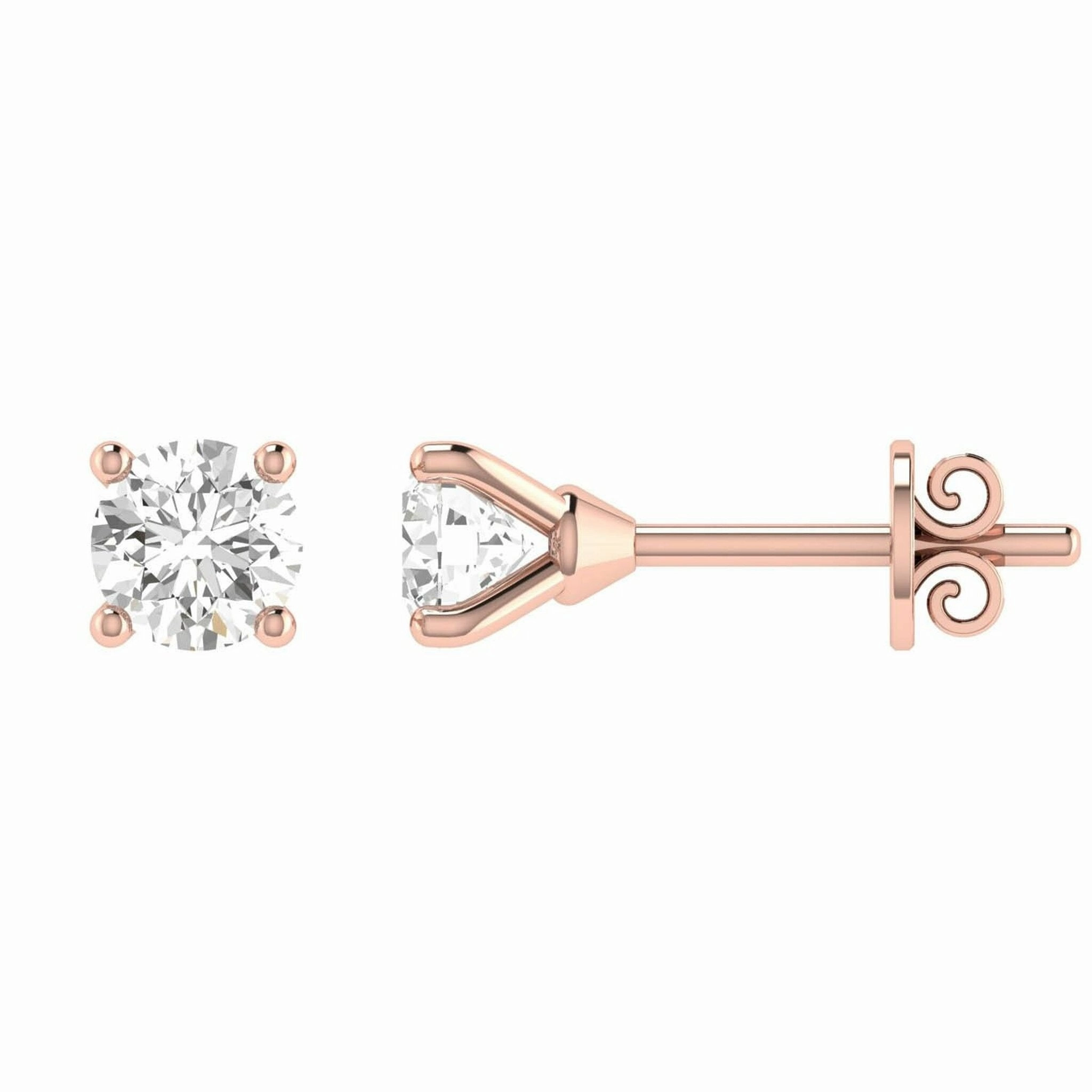 Diamond Stud Earrings With 0.50ct Diamonds In 18K Rose Gold