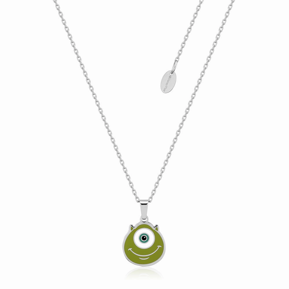 Disney Monster Inc Silver Plated Mike Wazowski Pendant on 40 7cm Chain
