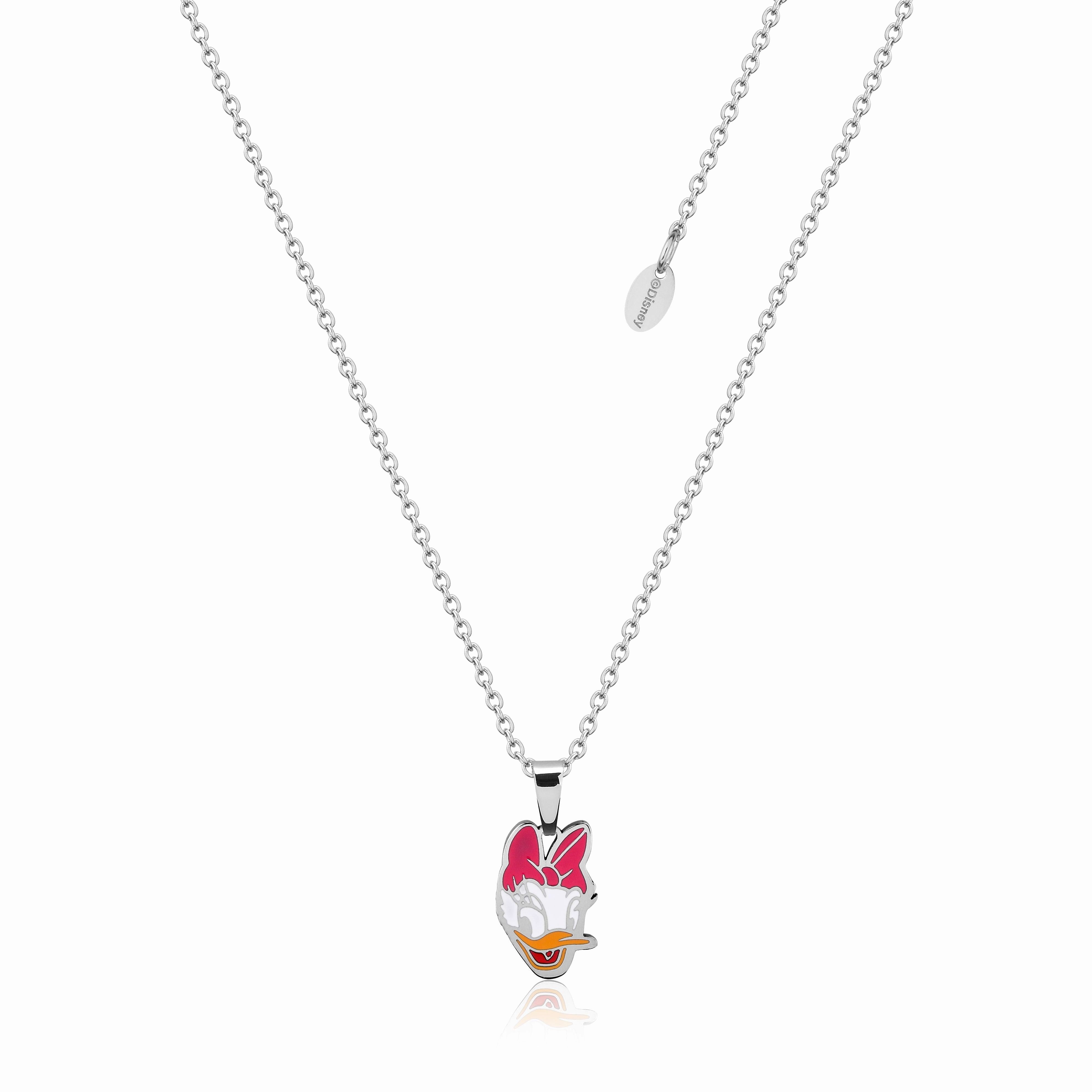 DISNEY Stainless Steel 47cm Animated Daisy Duck Pendant on Chain