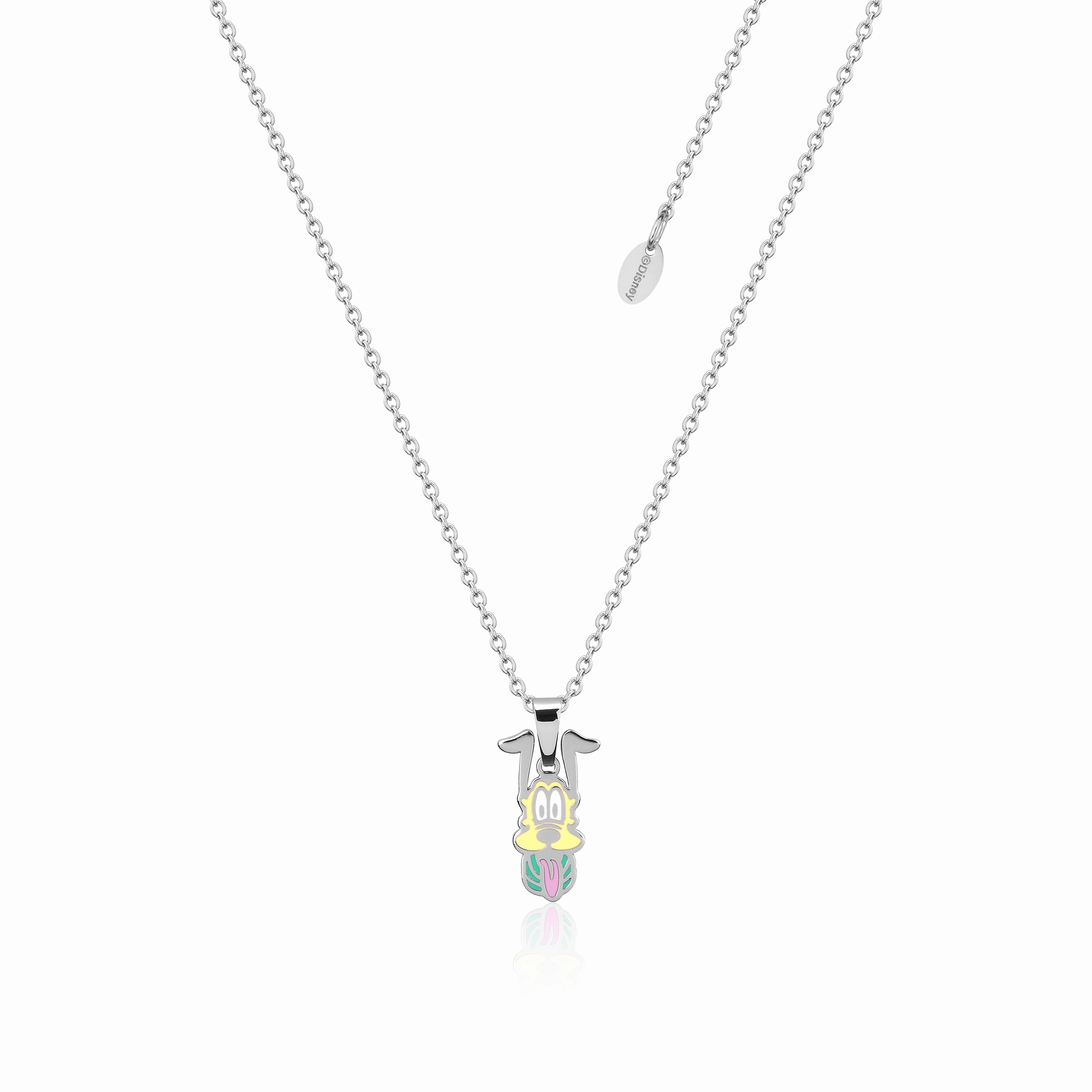 DISNEY Stainless Steel 47cm Animated Pluto Pendant on Chain
