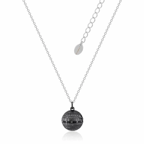 Disney Star Wars White Gold and Gunmetal Plated Death Star Pendant On 45 7cm Chain