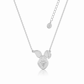 Disney White Gold Plated Winnie The Pooh Piglet Pendant On 45 7cm Chain