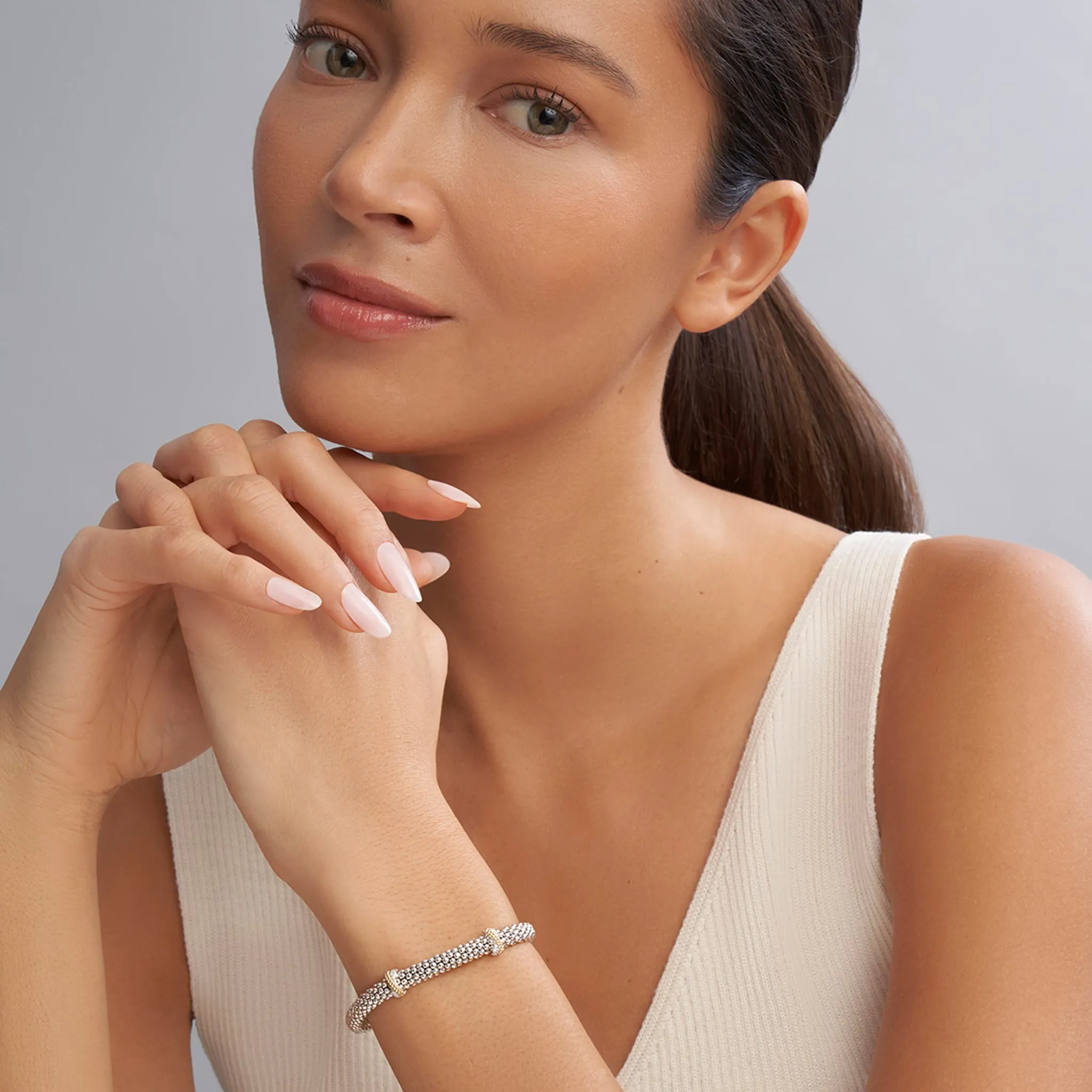 Double X Caviar Diamond Bracelet | 6mm (Size M)