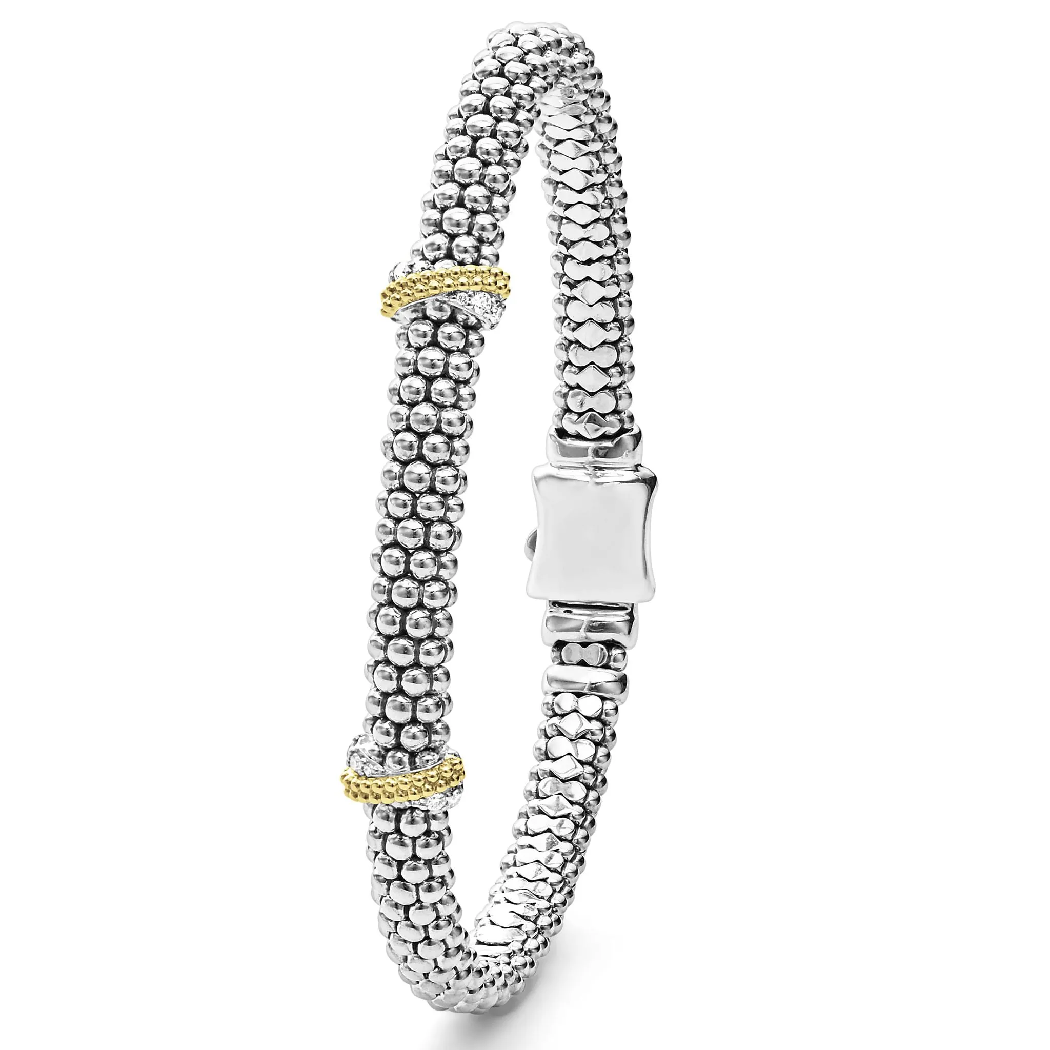 Double X Caviar Diamond Bracelet | 6mm (Size M)