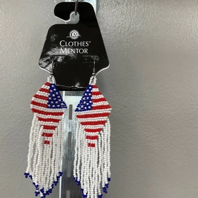 EARRINGS DANGLE/DROP by    CLOTHES MENTOR In BLUE RED & WHITE