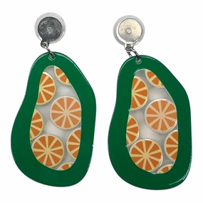 Earrings Dangle/Drop By Clothes Mentor In Green & Orange