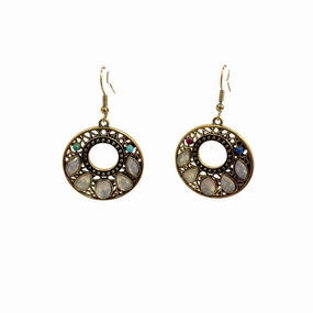Earrings Dangle/Drop By Cme In Gold & White