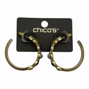 Earrings Hoop By Chicos In Blue & Gold
