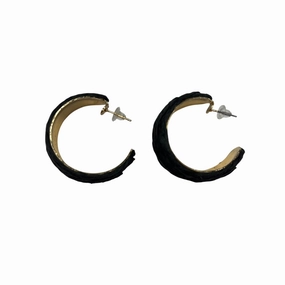 Earrings Hoop By Clothes Mentor In Black