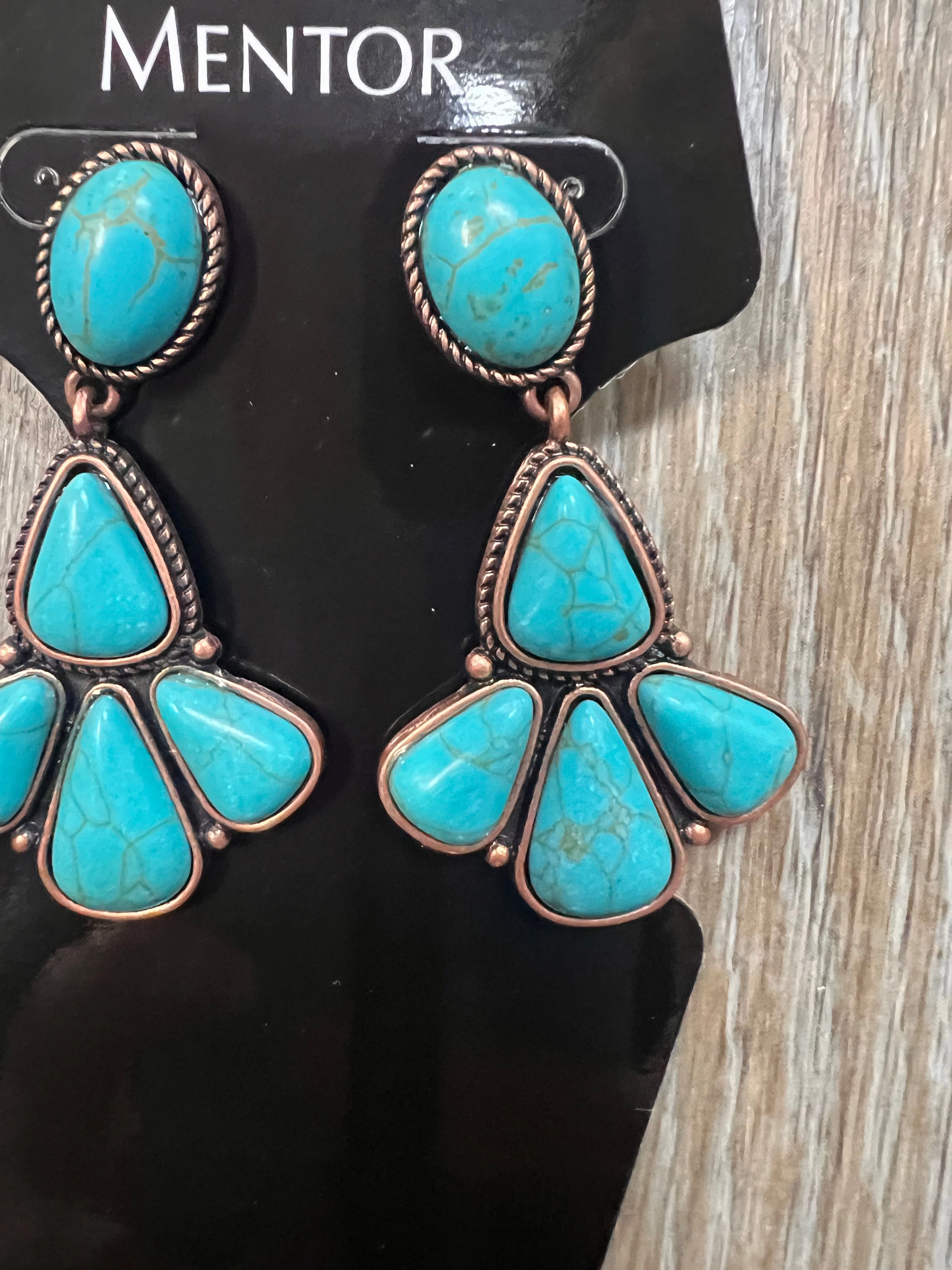 EARRINGS STATEMENT by    CLOTHES MENTOR In TEAL