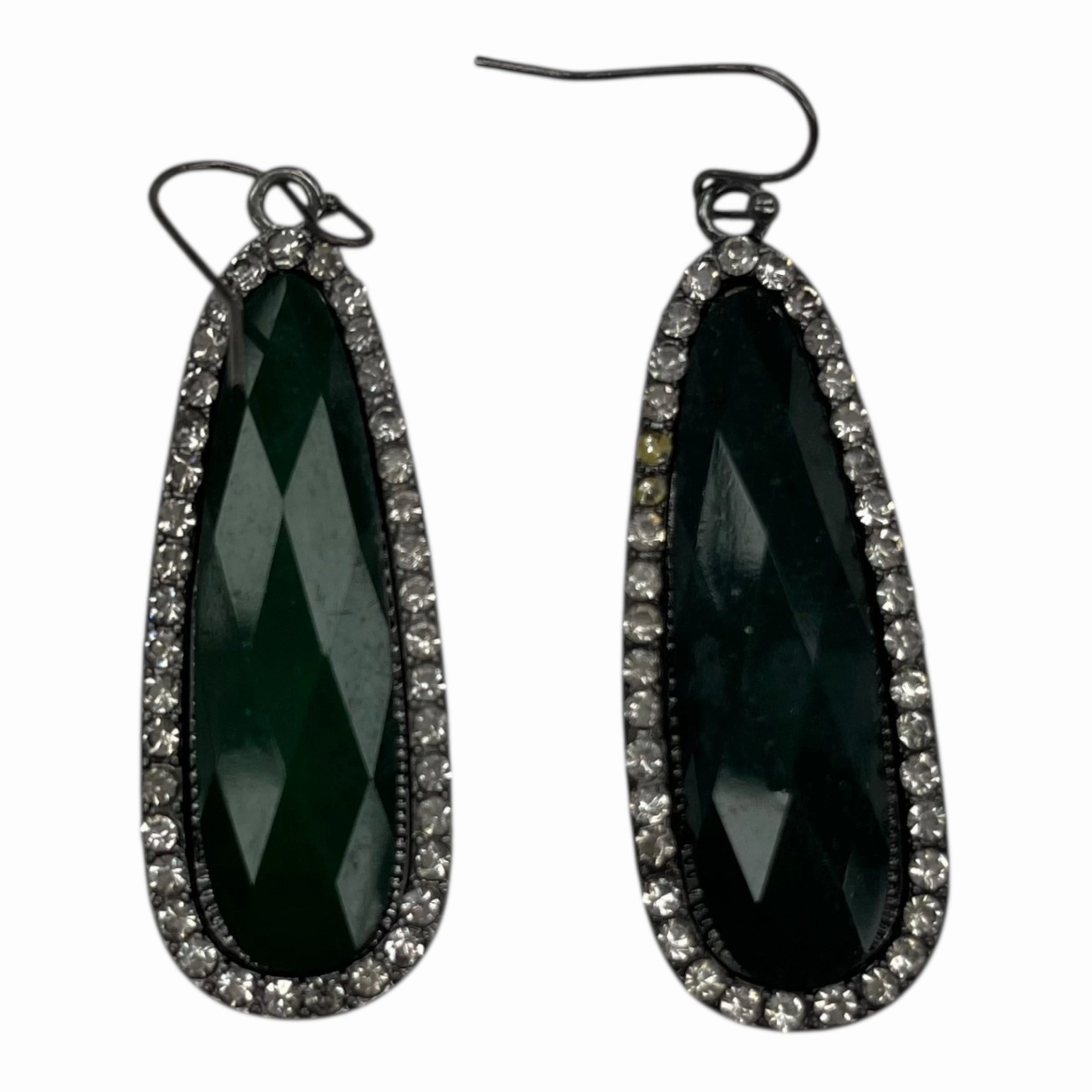 Earrings Statement By Clothes Mentor In Green & Silver