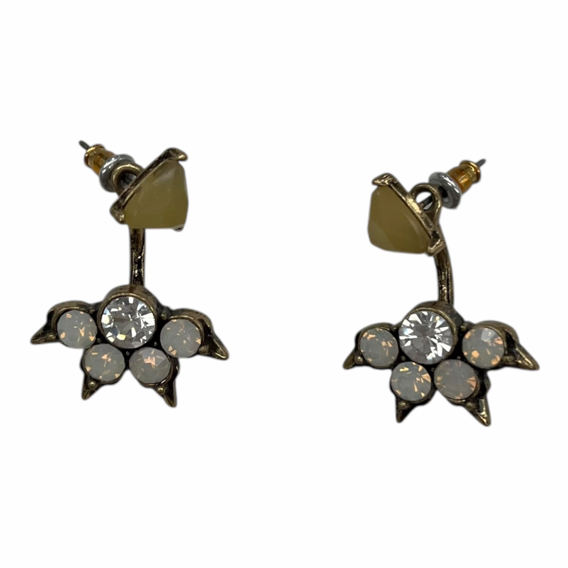 Earrings Statement By Clothes Mentor In White & Yellow