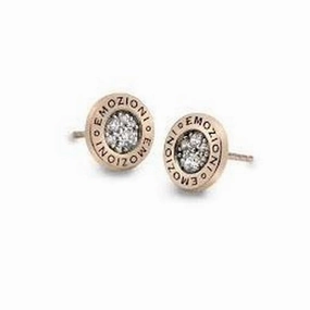 Emozioni Yellow Gold Plated Pianeta Cubic Zirconia Set Stud Earrings