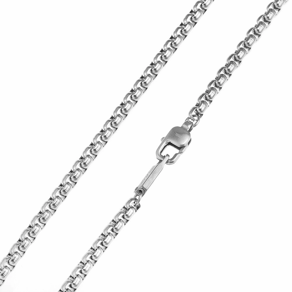 Emporio Armani Stainless Steel Black Marble Pendant On Chain