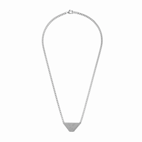 Emporio Armani Stainless Steel ID Pendant On Chain
