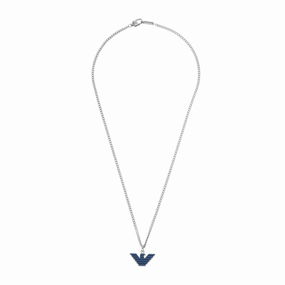 Emporio Armani Stainless Steel Logo Essential Pendant With Chain