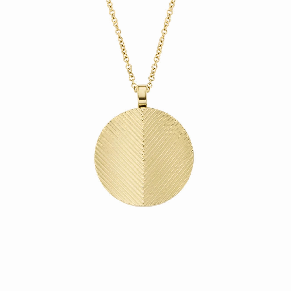 Fossil Yellow Gold Plated Stainless Steel  Harlow Pendant with Chain