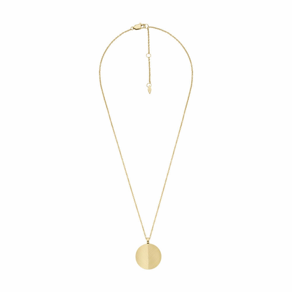 Fossil Yellow Gold Plated Stainless Steel  Harlow Pendant with Chain