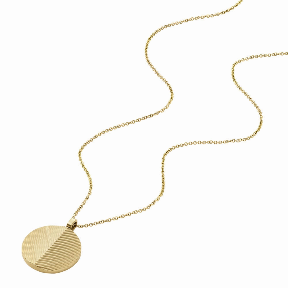 Fossil Yellow Gold Plated Stainless Steel  Harlow Pendant with Chain
