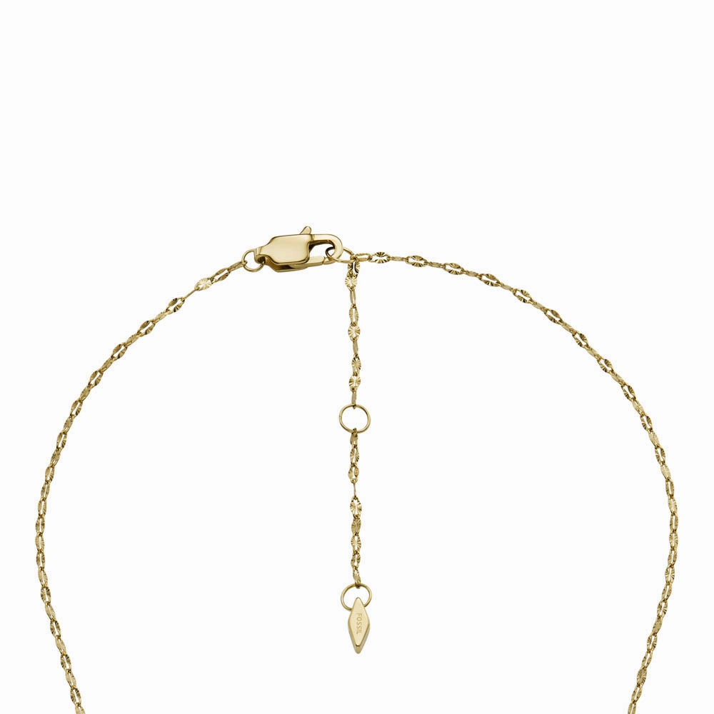 Fossil Yellow Gold Plated Stainless Steel Sadie Pendant with Chain