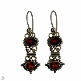 Garnet Drop Earrings