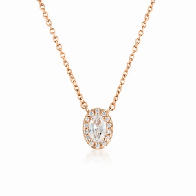 Georgini Aurora Rose Gold Plated Sterling Silver Glow Pendant On Chain