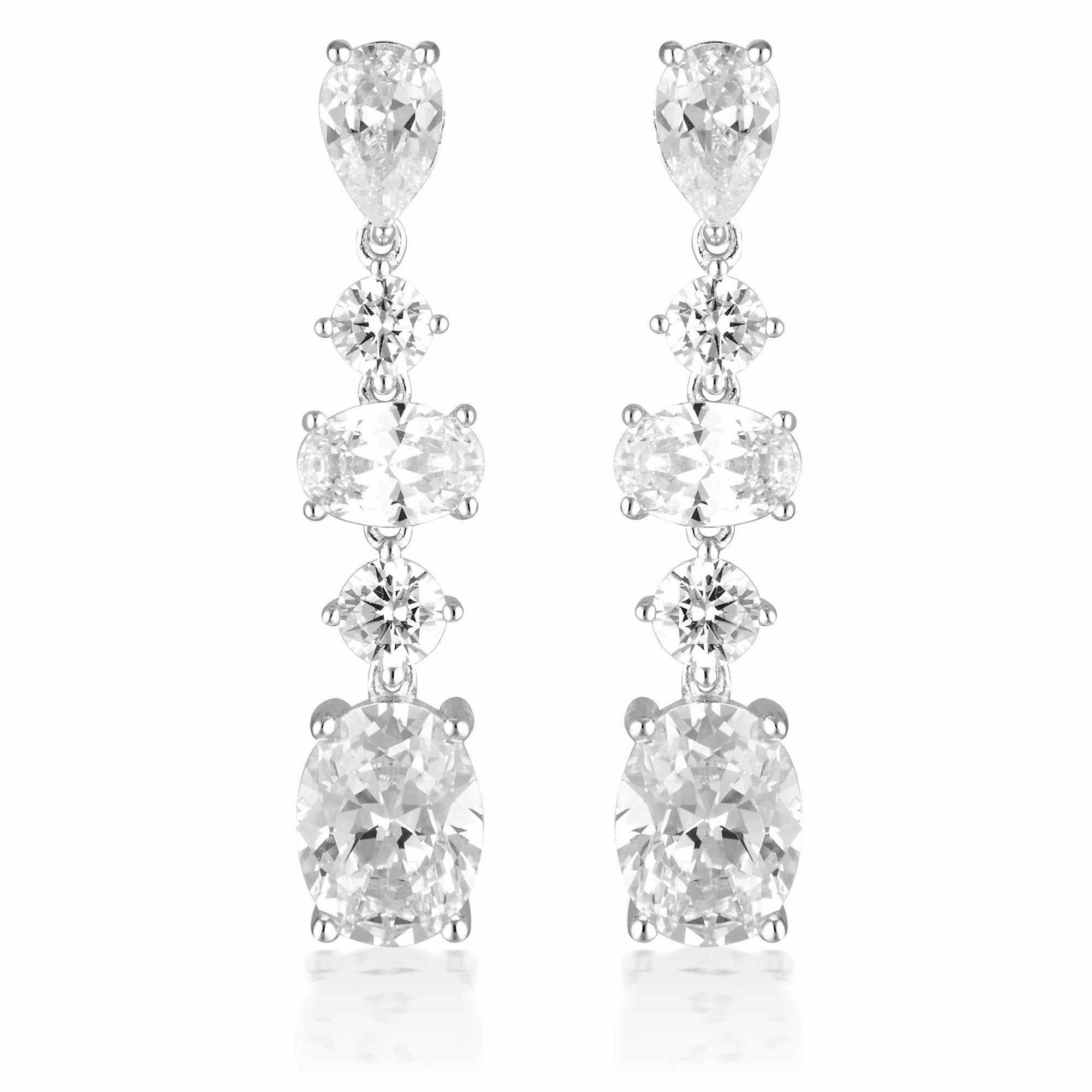 GEORGINI ICONIC BRIDAL CHRISTINA EARRINGS SILVER
