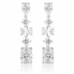 GEORGINI ICONIC BRIDAL CHRISTINA EARRINGS SILVER