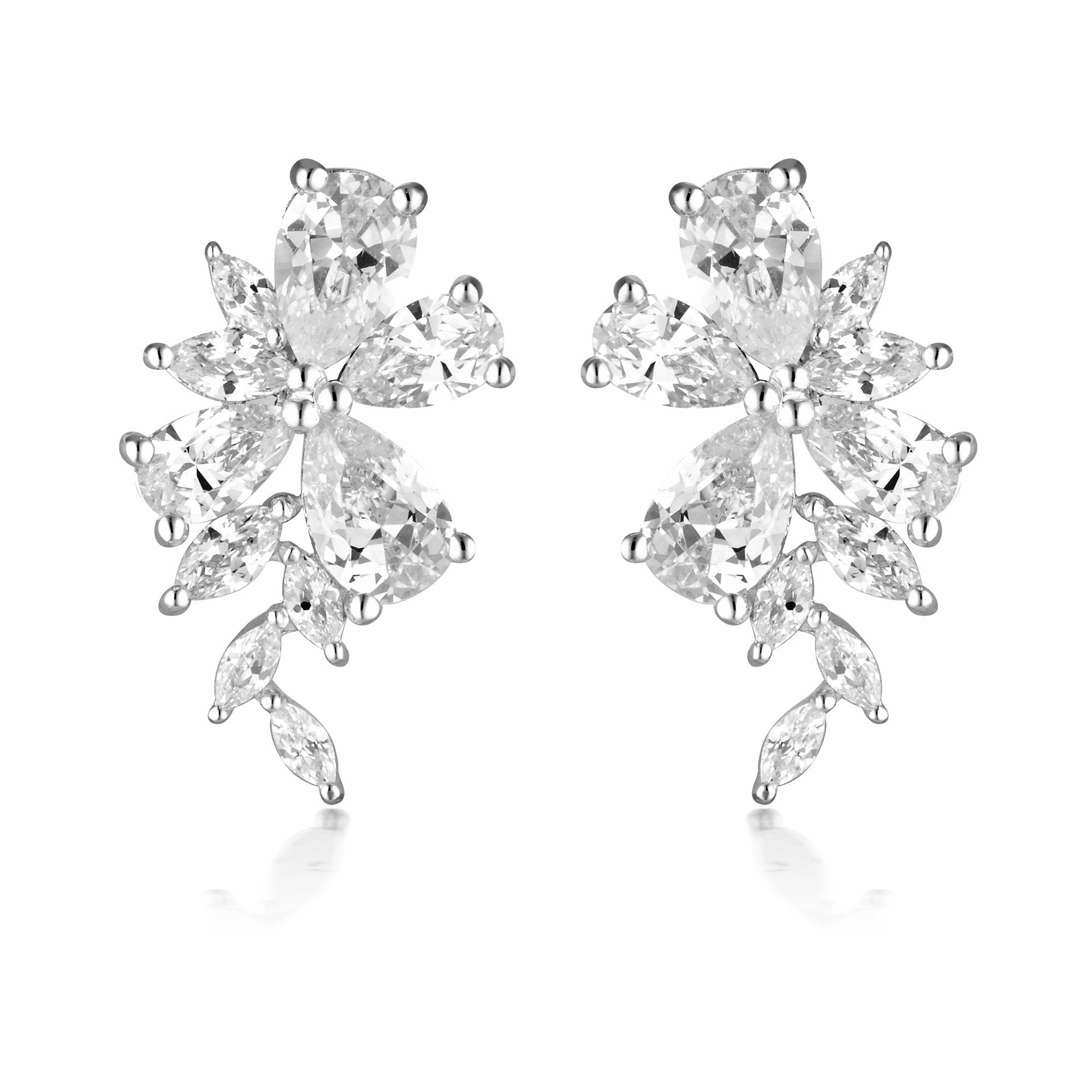 GEORGINI ICONIC BRIDAL HYACINTH EARRINGS SILVER
