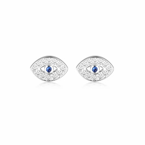 GEORGINI ROCK STAR BLUE EVIL EYE EARRINGS