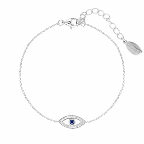 GEORGINI ROCK STAR BLUE EVIL EYE SILVER BRACELET