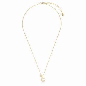 Georgini Sterling Silver Gold Plated Luxury Letters G Pendant On Chain
