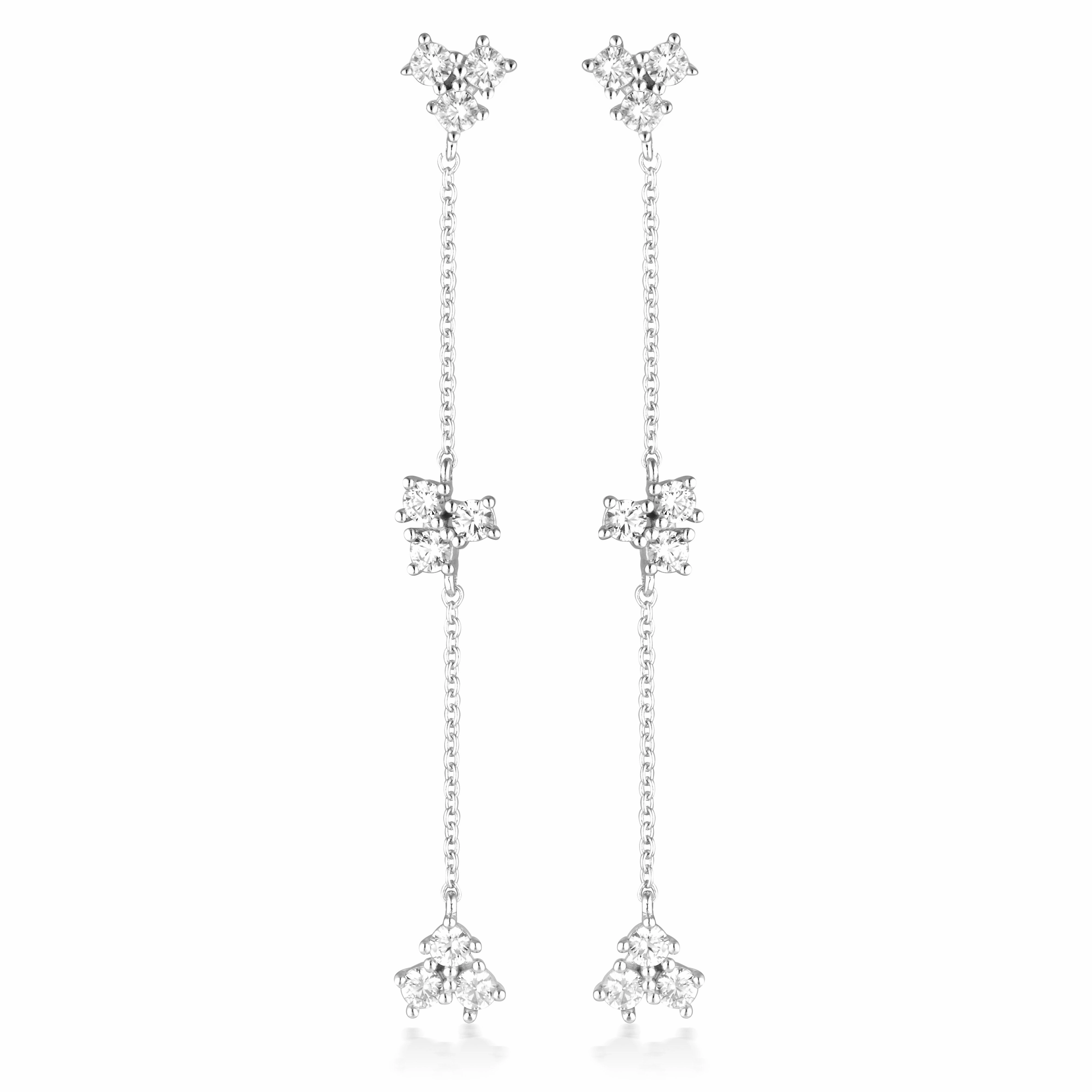 GEORGINI THE LAYERED EDIT TROIS EARRINGS SILVER