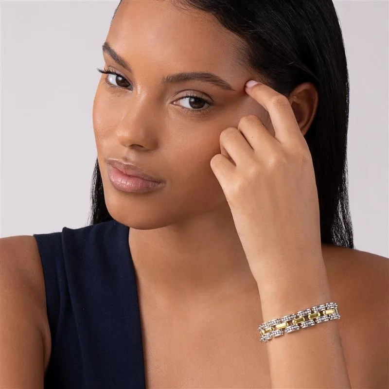 Gold Caviar Link Bracelet (Size M)