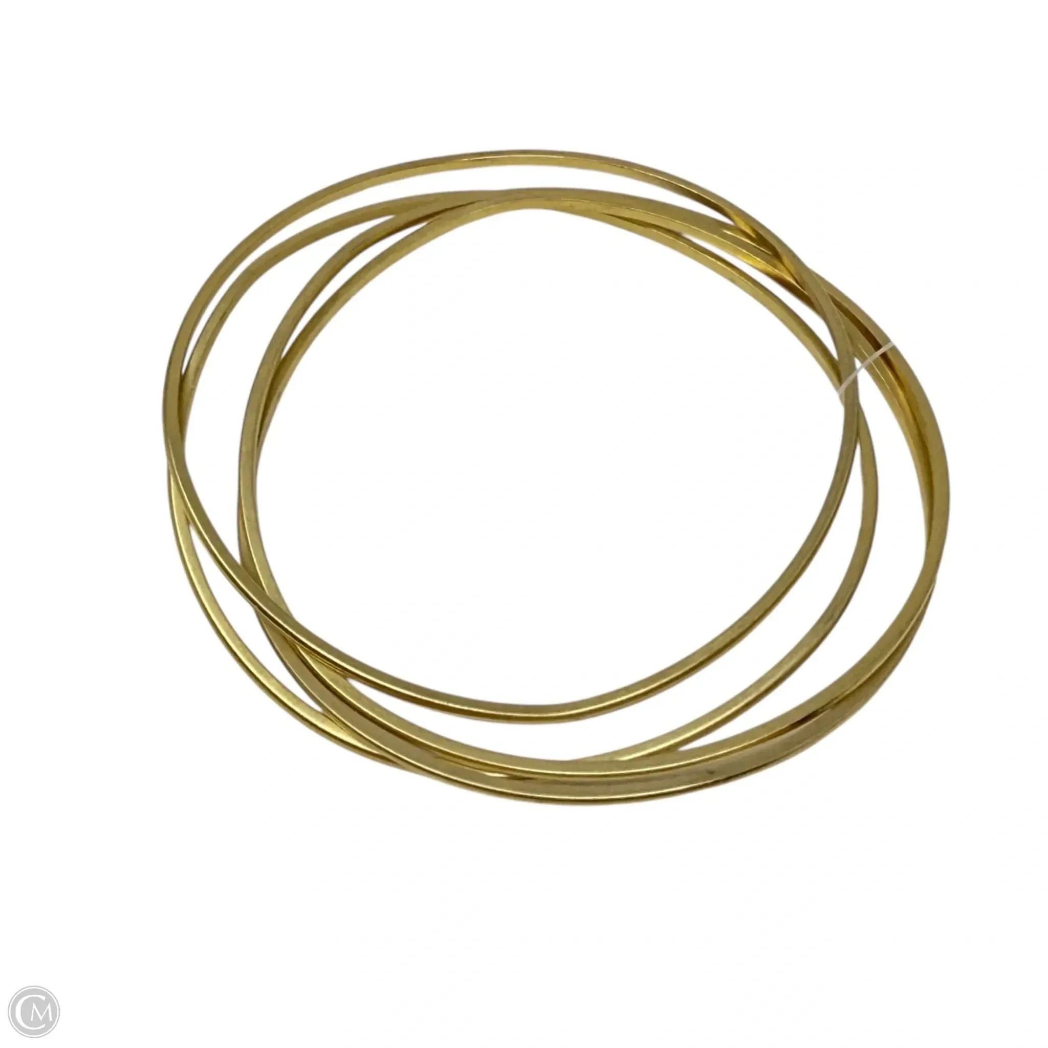 Gold Tone Wave Bangle Bracelet Set, Size: 4 piece