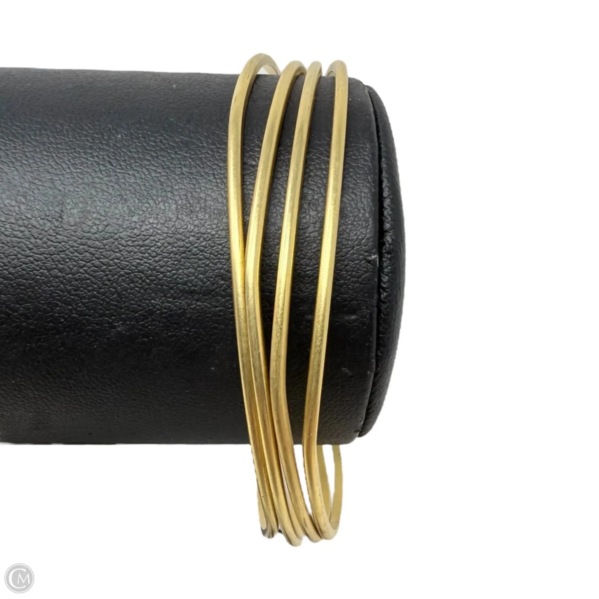 Gold Tone Wave Bangle Bracelet Set, Size: 4 piece