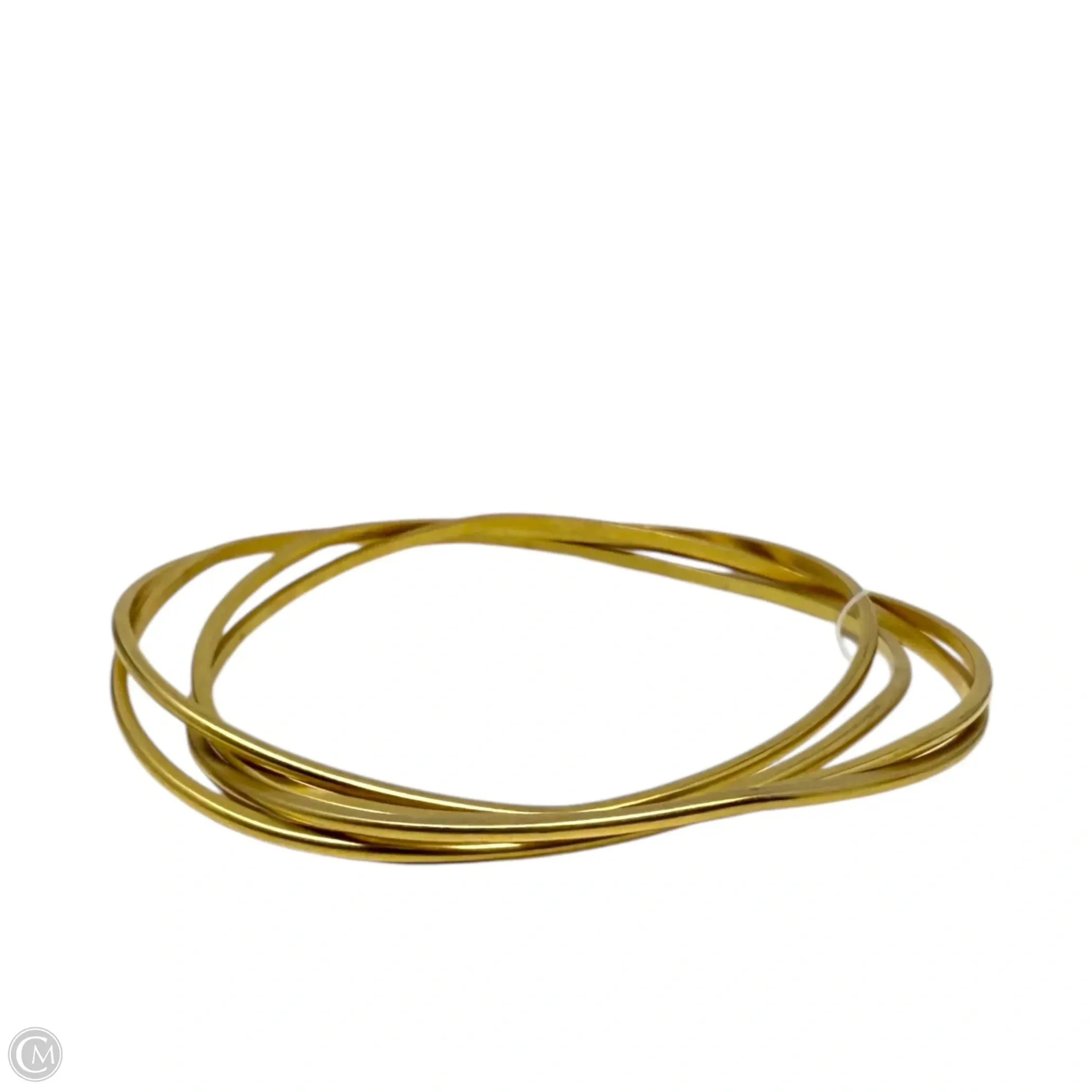 Gold Tone Wave Bangle Bracelet Set, Size: 4 piece