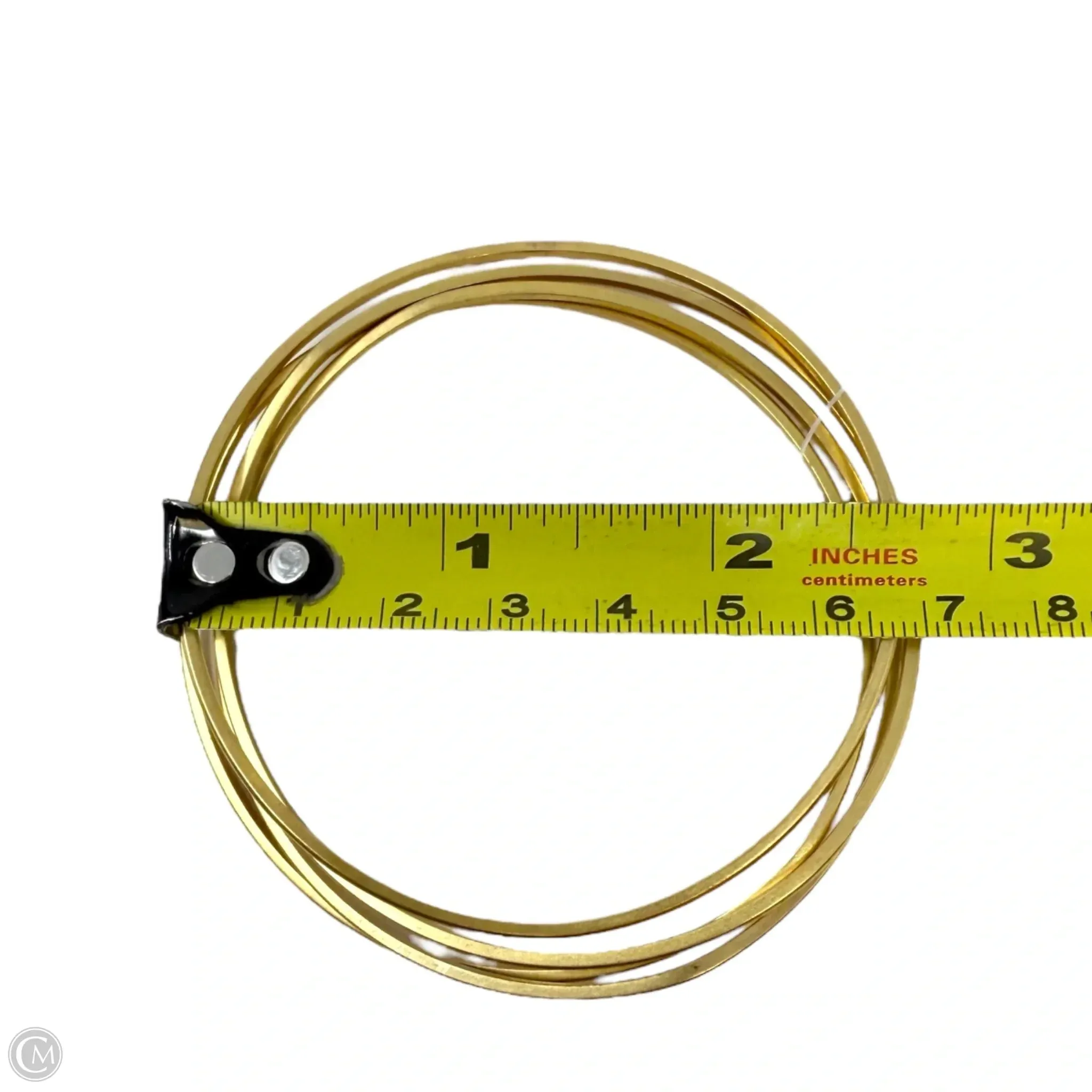 Gold Tone Wave Bangle Bracelet Set, Size: 4 piece