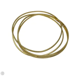 Gold Tone Wave Bangle Bracelet Set, Size: 4 piece